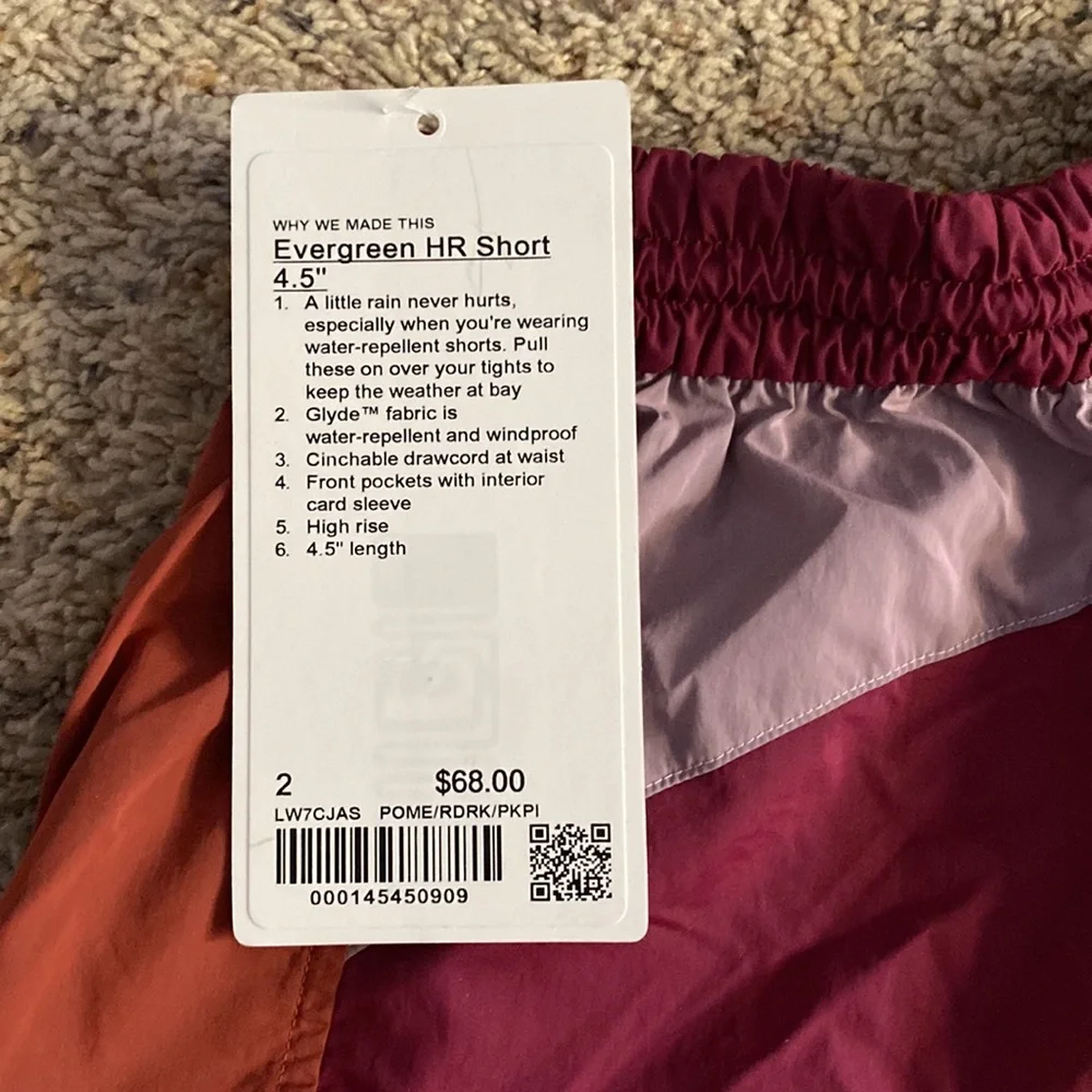 NWT Lululemon Evergreen HR Short 4.5” Size 2 - Picture 3 of 3